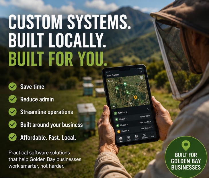 GBTech custom websites and booking for Golden Bay businesses