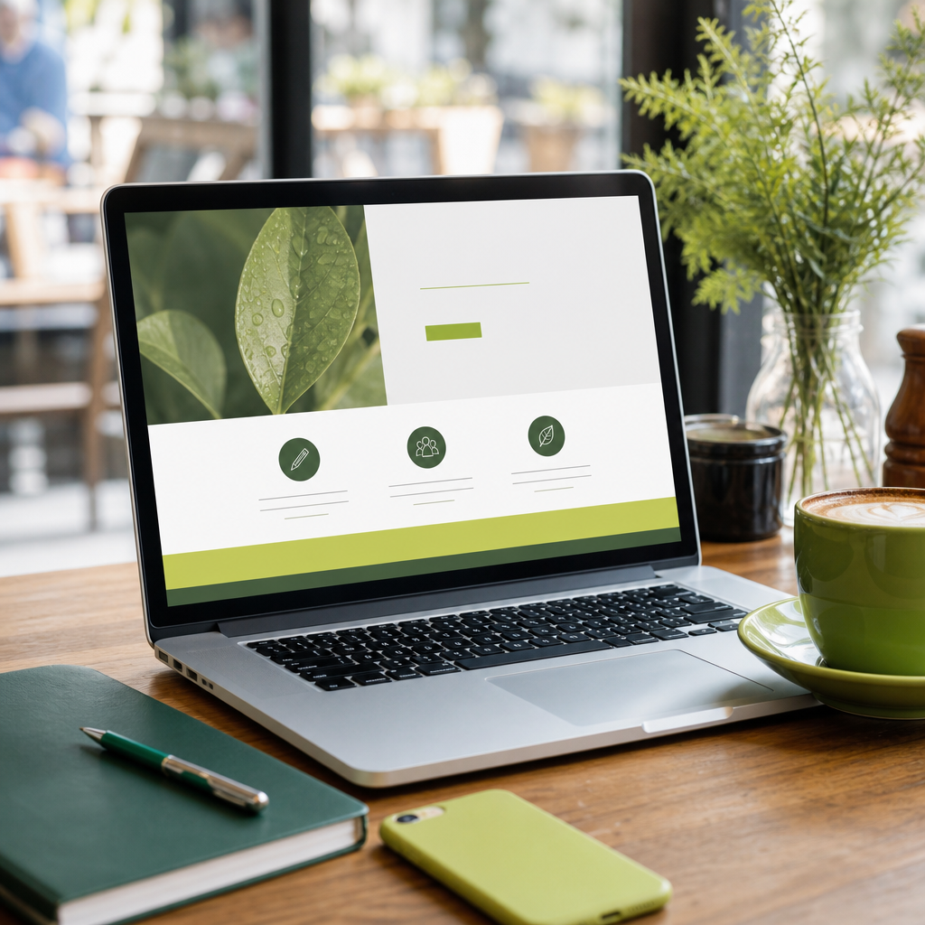 Essential business website on a laptop